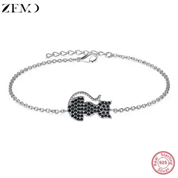 

ZEMO Silver 925 Bracelets Women Silver Bracelets with AAA Zircon Cut Cat Bracelet Female Bracelets Charm Rosebud Jewelry Ladies