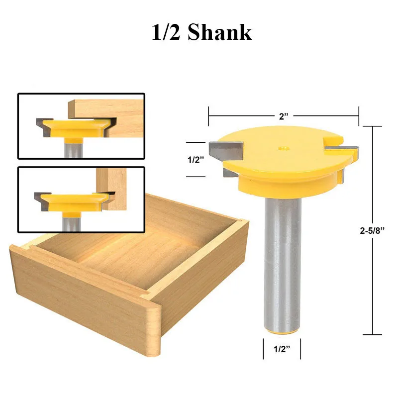 

1/2" Shank Drawer Front Joint Router Bit Reversible Wood Cutter Milling Cutters Drawer Front Joint Woodworking Tool Milling Tool