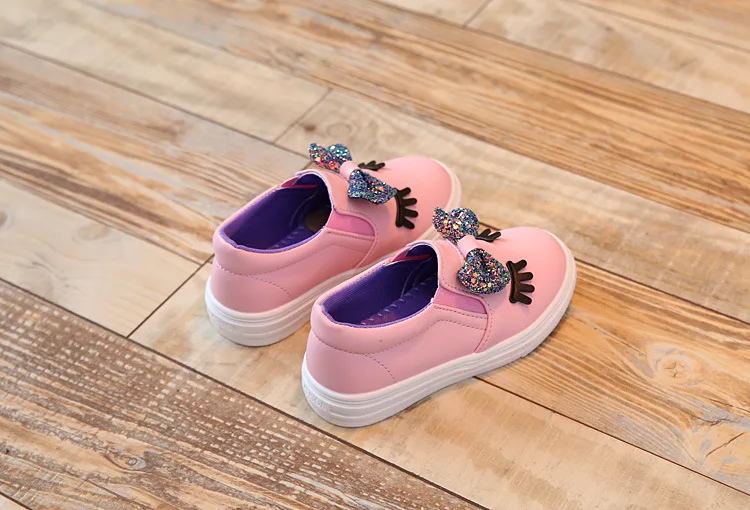 Детская школьная обувь для девочек; спортивная обувь для бега; Новинка года; обувь принцессы для дня рождения; цвет белый, розовый; тонкие туфли на плоской подошве для маленьких девочек; 28
