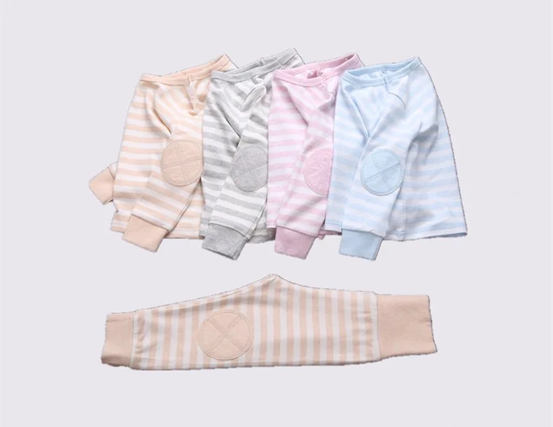 Autumn Winter Kids Pajamas Sets Casual Stripe Warm Unisex Baby Nightwear 2 3 4 5 6 7 Years Child Home Wear Boys Girls Sleepwear