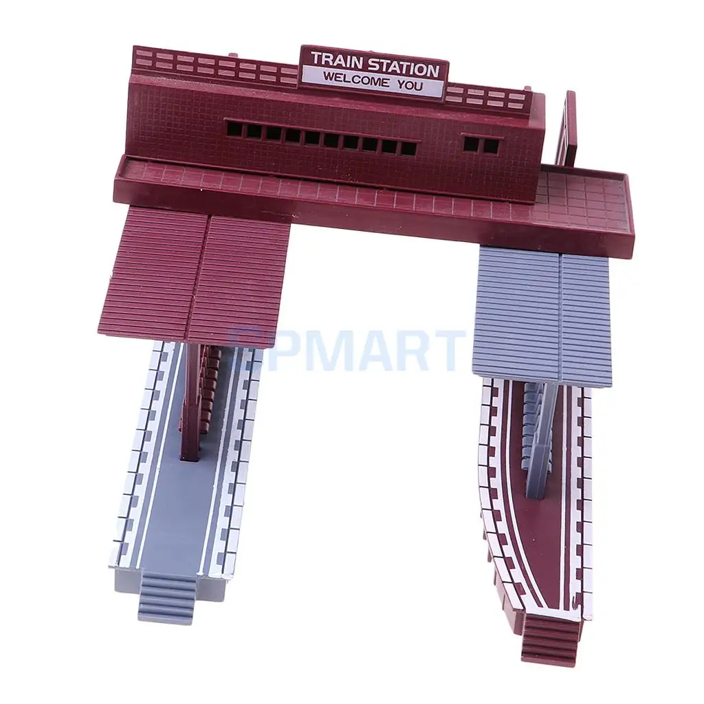 MagiDeal Plastic 1:87 Train Station Architectural Model Building Kit Railway Railroad Dioramas Layout Landscape