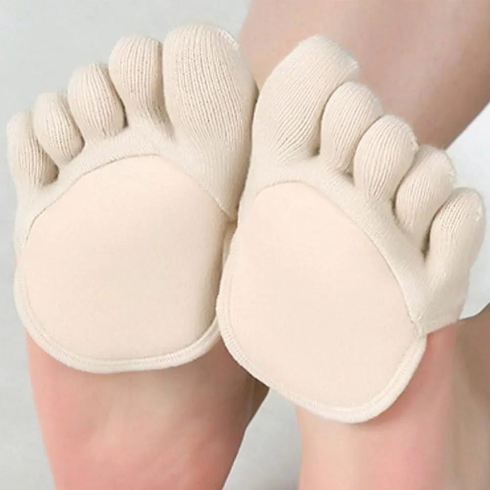 HEALMEYOU/женские силиконовые противоскользящие накладки из губки с открытым носком, незаметный Носок, подстилка для ног, хлопковые носки