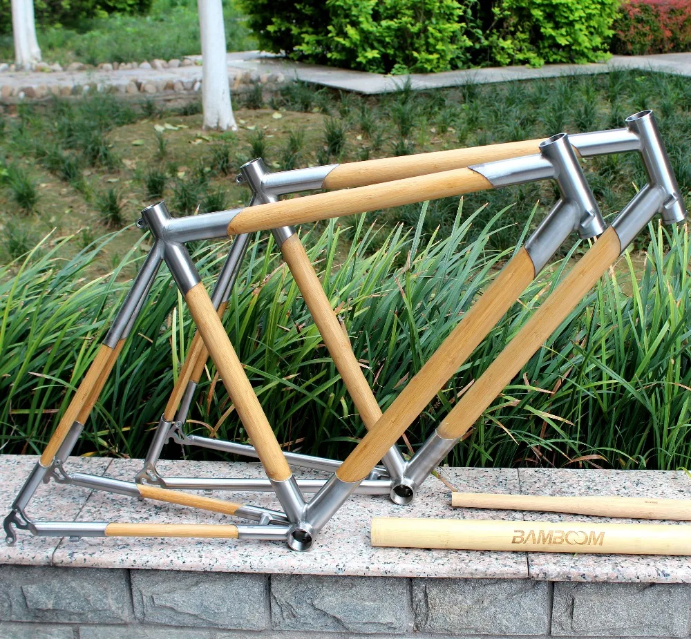 xacd made titanium & bamboo bike frame Titanium combine bamboo road bike frame titanium road