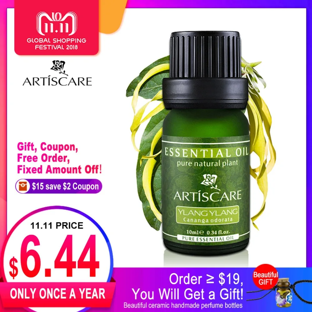 ARTISCARE 100% Natural Ylang Ylang Pure Essential Oil 10ml Moisturizing Anti Aging Maintain Breast Perfume DIY Ageless Beauty ARTISCARE 100% Natural Ylang Ylang Pure Essential Oil 10ml Moisturizing Anti Aging Maintain Breast Perfume DIY Ageless Beauty
