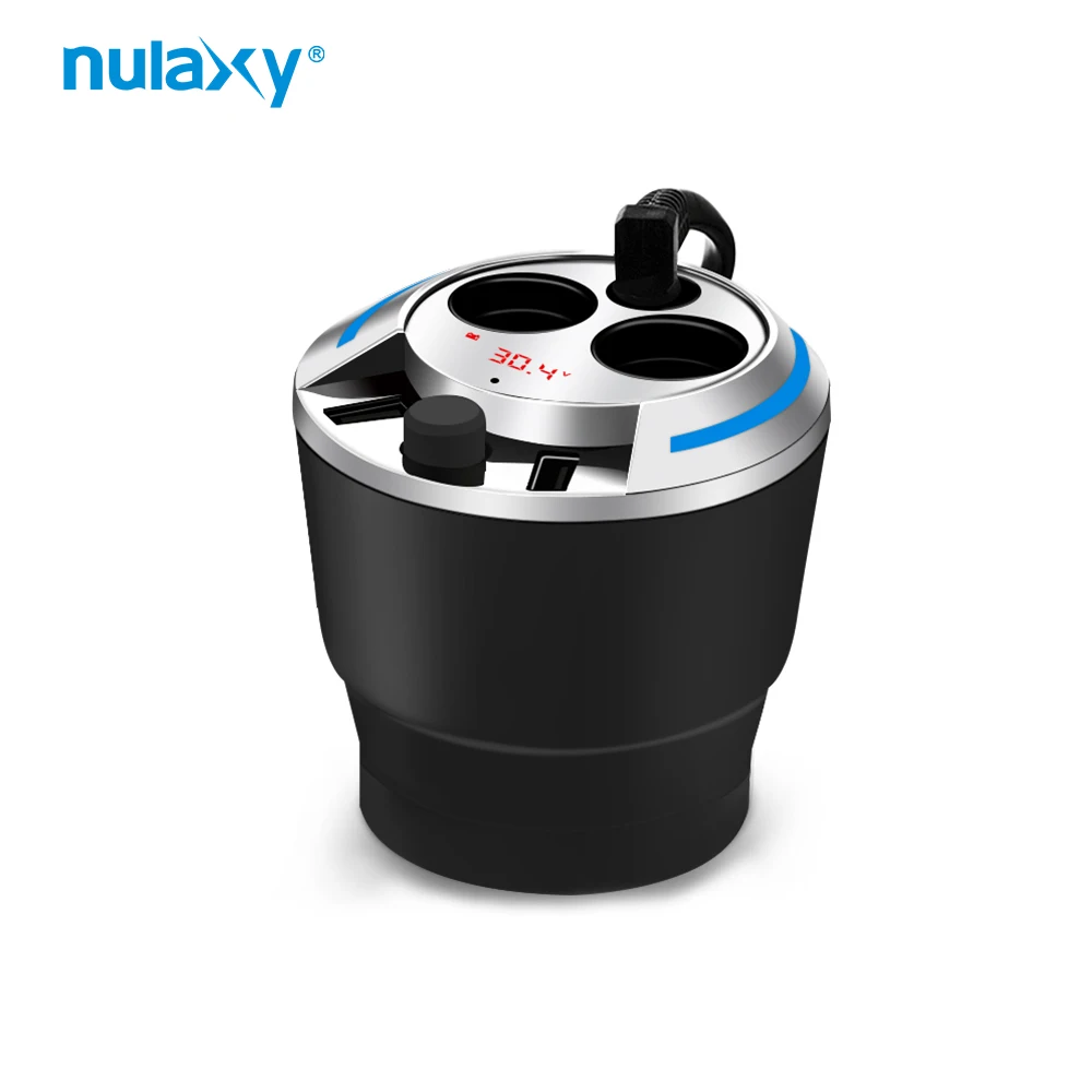 

Nulaxy Cup Car Charger Cigrarette Lighter Multi-function Display Voltage Dual USB 3.1A Fast Charing for Smartphone GPS DVR