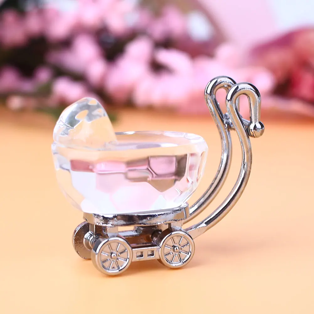 

3D Crystal Baby Carriage Crafts Ornaments Birthday Wedding Souvenir Gift
