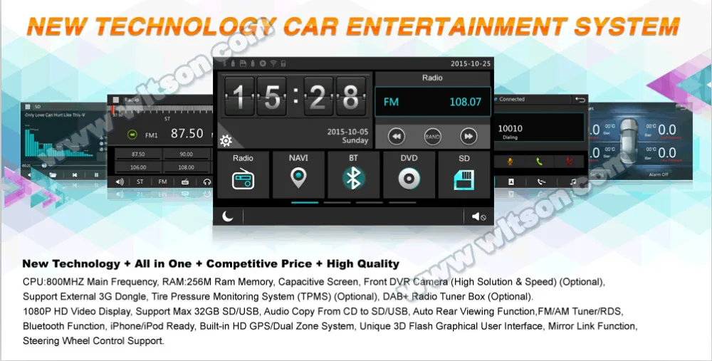 Best WITSON Window wince 6.0 CAR DVD AUTO NAVIGATION PLAYER FOR FIAT PALIO 3D interface Capacitive SCREEN Support TPMS 2