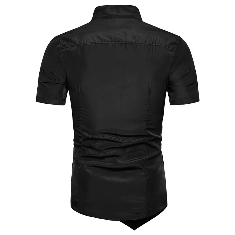 OEAK для мужчин's Повседневная рубашка 2XL короткий рукав модные шикарные рубашки для мальчиков тонкий однобортный топы корректирующие