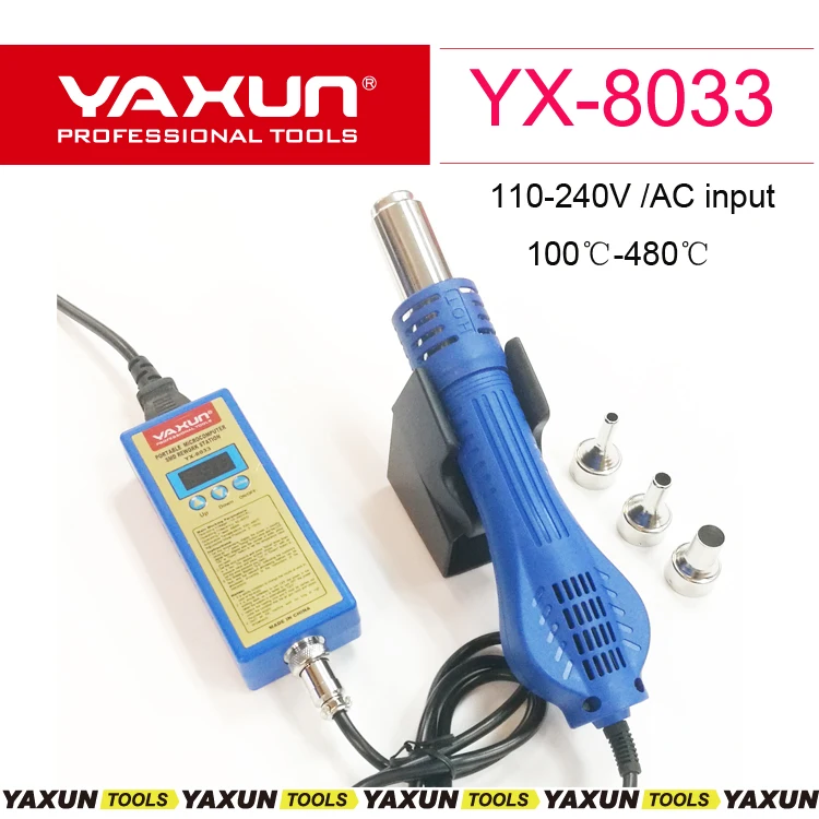 

2018 New YAXUN YX8033 Portable microcomputer SMD rework station mini hot air gun for mobile phone repair