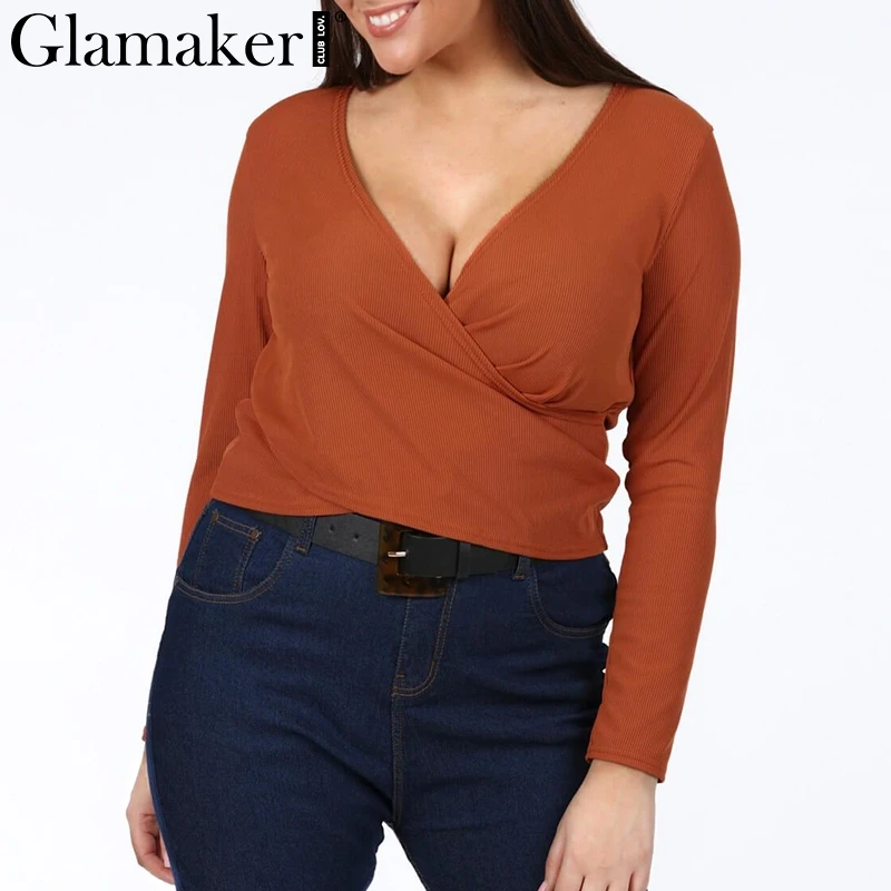plus size deep v neck tops