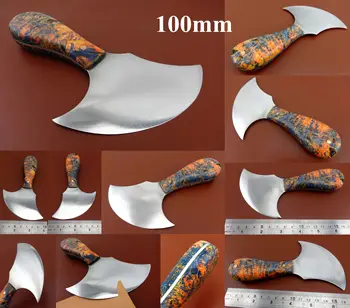 

1pc 10cm Leather Craft Original Colored Hardwood Handle Swiss High-grade Steel Round Blade Knife Cutter Tool Edger Creaser Groov
