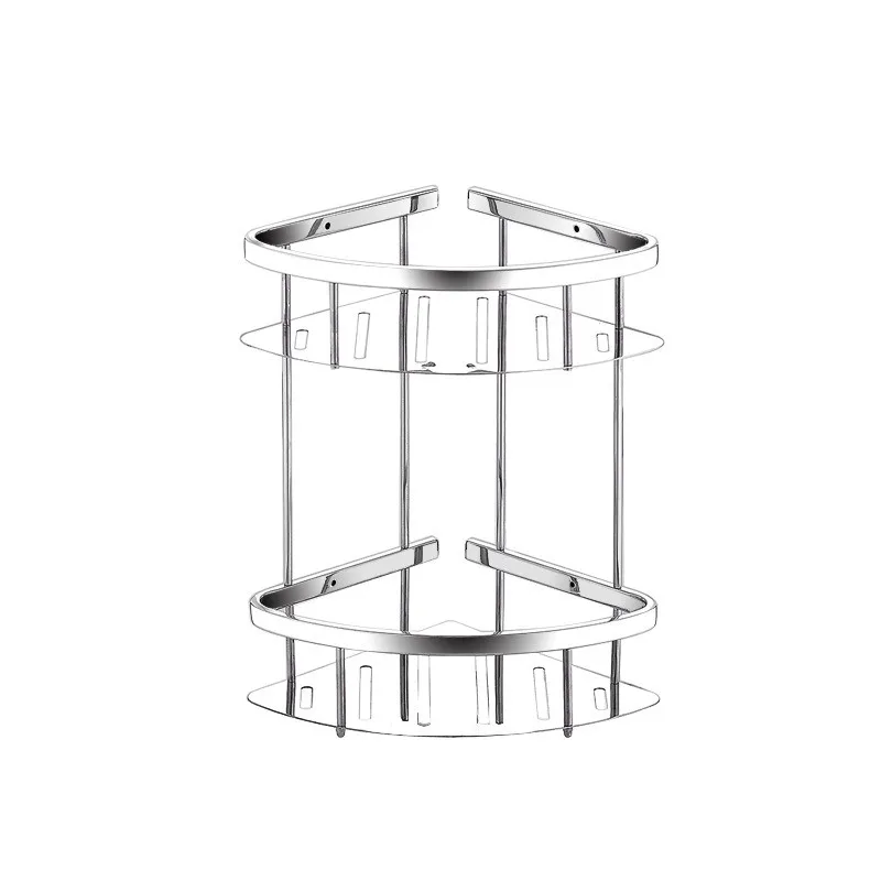 Полки для ванной из нержавеющей стали, 2 уровня, шампунь, мыло, косметические полки, аксессуары для ванной комнаты, органайзер для хранения, держатель для стойки