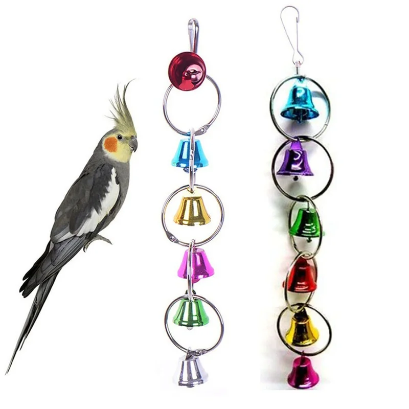 Hoomall креативная Милая Популярная игрушка для домашних животных, игрушка-колокольчик, жевательная игрушка, птица, красочная цепочка звонок, аксессуары для птиц