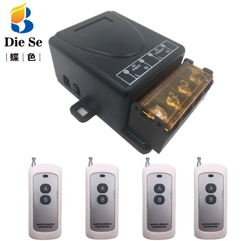 

RF Switch Remote Control High power AC220V 30A 1CH Relay Receiver and Transmitter for Universal Garage/Farming/Factory Control