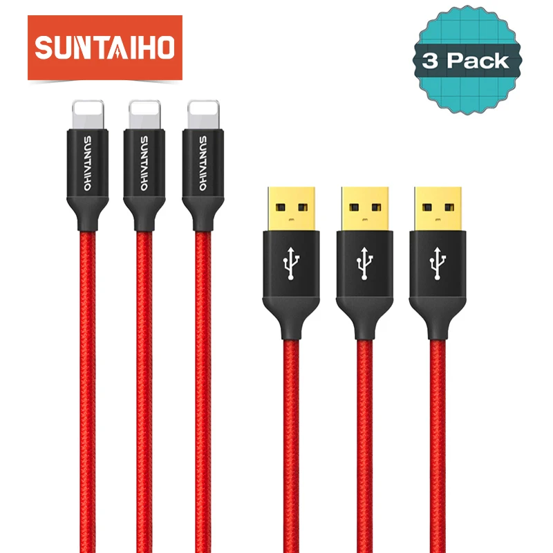 3-Pack Suntaiho for lighting USB Cable Charging for iPhone 6 7 8 Plus Cable Charger 90 / 120cm Car Charger Cable for iPhone X 3-Pack Suntaiho for lighting USB Cable Charging for iPhone 6 7 8 Plus Cable Charger 90 / 120cm Car Charger Cable for iPhone X