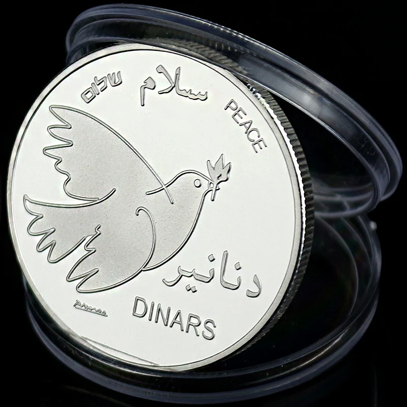 

Palestinian Peace Medal Silver Steel Coins Souvenir Metal Craft Coin Dia 40mm