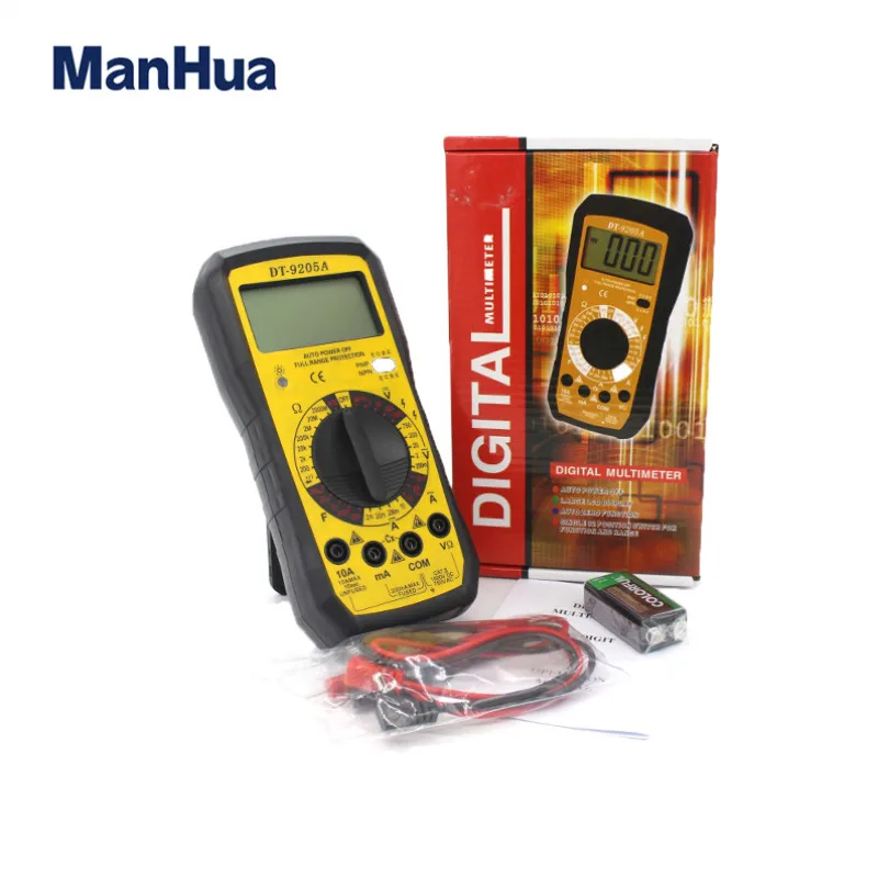 

DT-9205A Digital Multimeter Voltmeter Ammeter OHM Volt Tester AC/DC LCD Test Current Meter Overload
