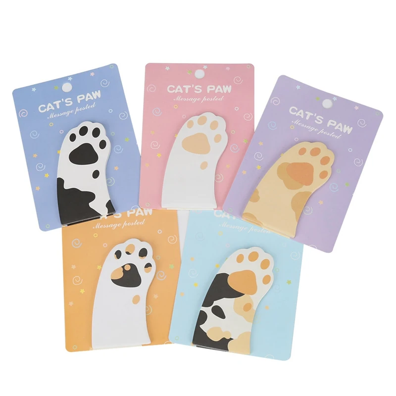 

1 PCS Cute Meow Cat Paw Memo Notepad Notebook Memo Pad Self-Adhesive Sticky Notes Bookmark Promotional Gift Stationery