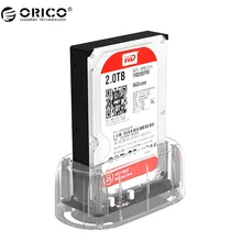 ORICO 2.5”/ 3.5″ HDD Transparent Docking Station Support 8TB Storage UASP Protocol USB 3.0 to SATA 3.0 Hard Drive Enclosure