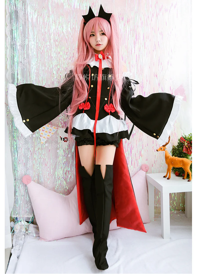 Аниме Серафим конца косплей Krul Tepes COS Хэллоуин вечерние костюмы готика вампира Лолиты комплекты