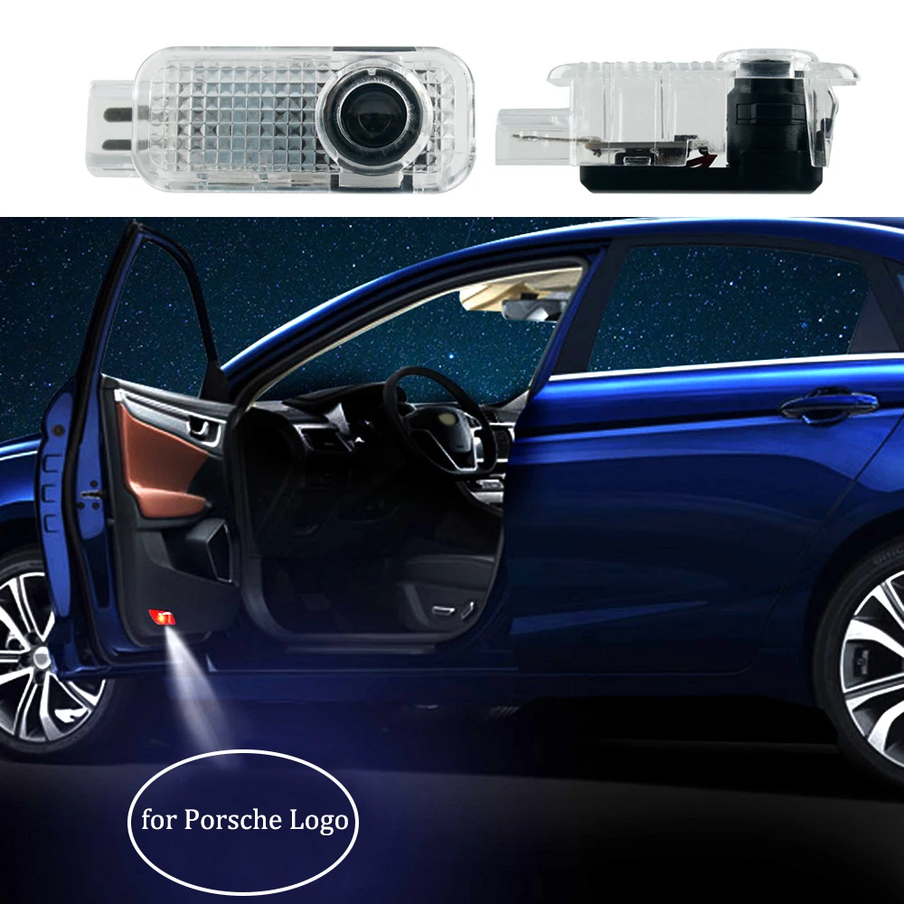 

HD Car Door LED Laser Logo Projector Light For Porsche Cayenne 2003-2006 Symbol Emblem Courtesy Step Lights Ground Lamp