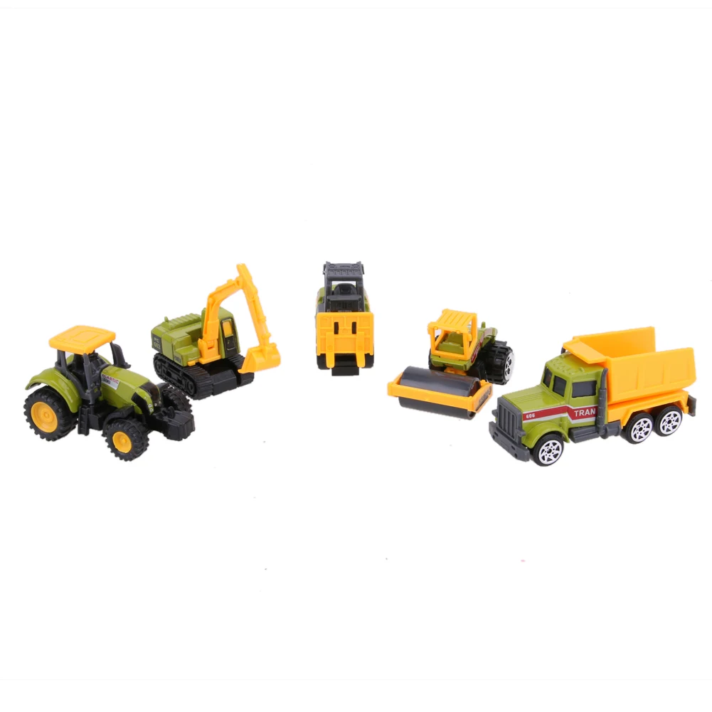 5pcs 1 64 Scale Alloy Truck Models Kids Children Diecast Mini Alloy Construction Vehicles Car Interesting