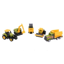 5pcs 1 64 Scale Alloy Truck Models Kids Children Diecast Mini Alloy Construction Vehicles Car Interesting