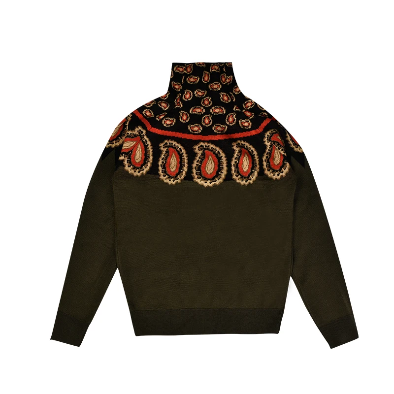  2019 Winter Vintage Dot Print Women Turrleneck Sweater Pullovers Runway Long Sleeve Female Christma