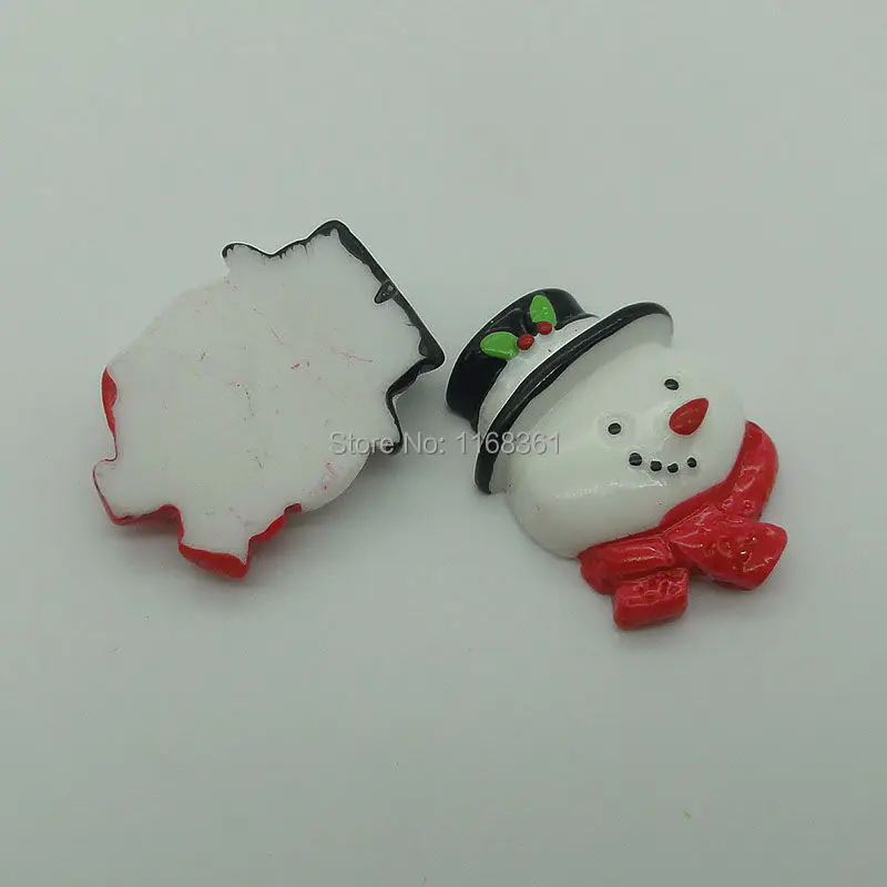 1pcs/lot resin flat back red scarf snowman head 30mm Cabochons Scrapbooking Hair Bow Center DIY Christmas decration C101-4
