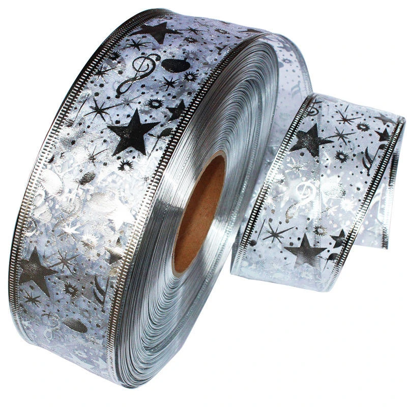 

2M/roll 50mm Bling Star Printed Organza Ribbon For DIY Christmas New Year Decoration Gift Wrapping Sewing Craft Decor Craft