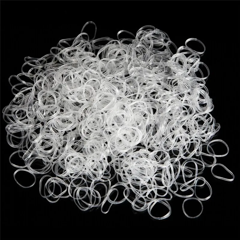 

300/400pcs Wholesale Girls Small Ring Disposable Rubber Band TPU Ponytail Holder Elastic Hair Band Kid Hair Accessories Tie Gum