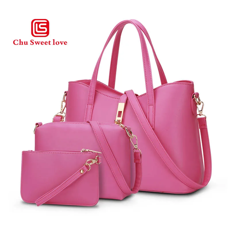 

2018 new three piece bag ladies handbag leather trend build satchel multicolor optional send the best gift girlfriend