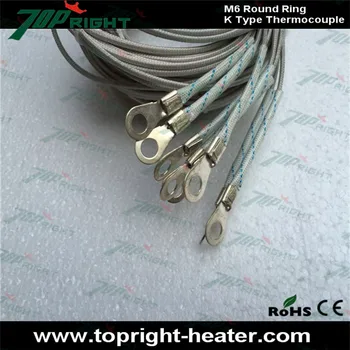 

K Type Temperature Sensor Compression Spring Round Ring Thermocouple 3M M6 Thermocouple, free shipping!!