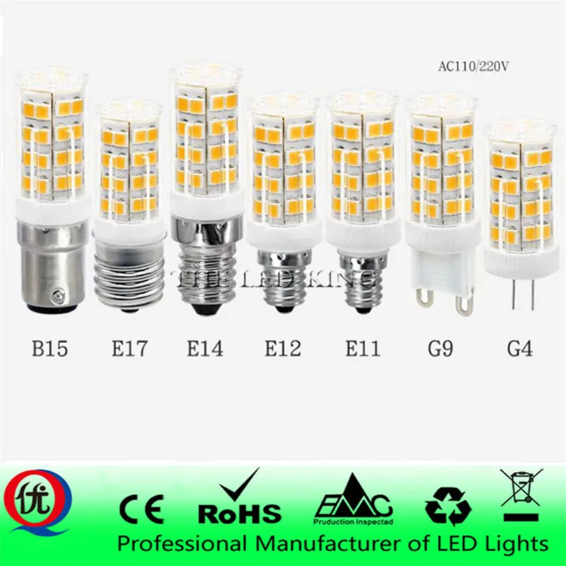 

No Flicker Dimmable Ceramic LED G4 Light G9 Led Lamp E14 Bulb 220V AC DC 12V LED G9 7W 9W 10W 12W 2835