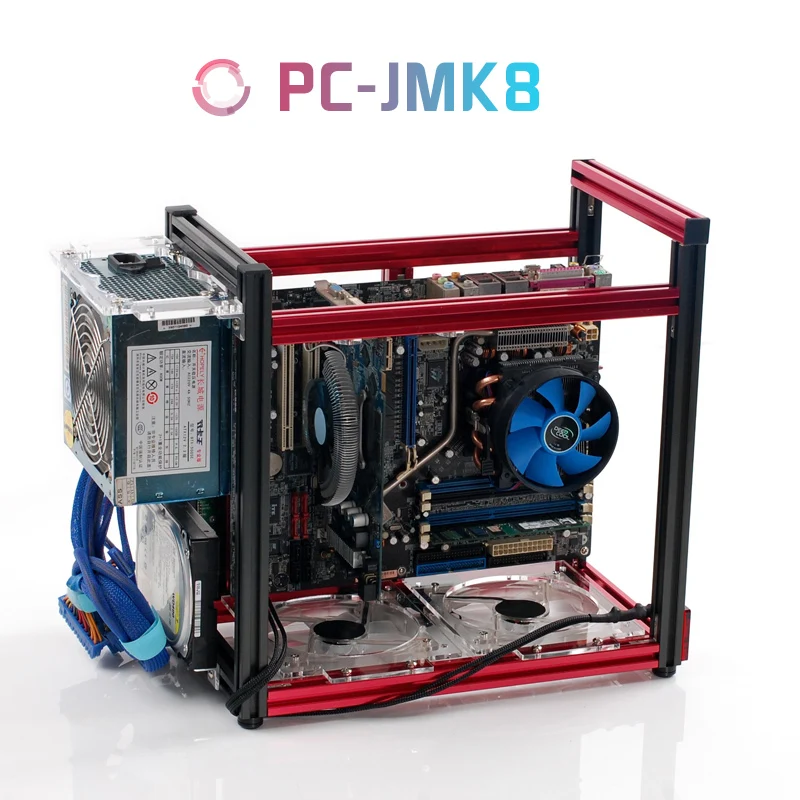 QDIY PC-JMK8 продукт ATX/Micro ATX алюминиевые строительные блоки DIY Вертикальный корпус компьютера