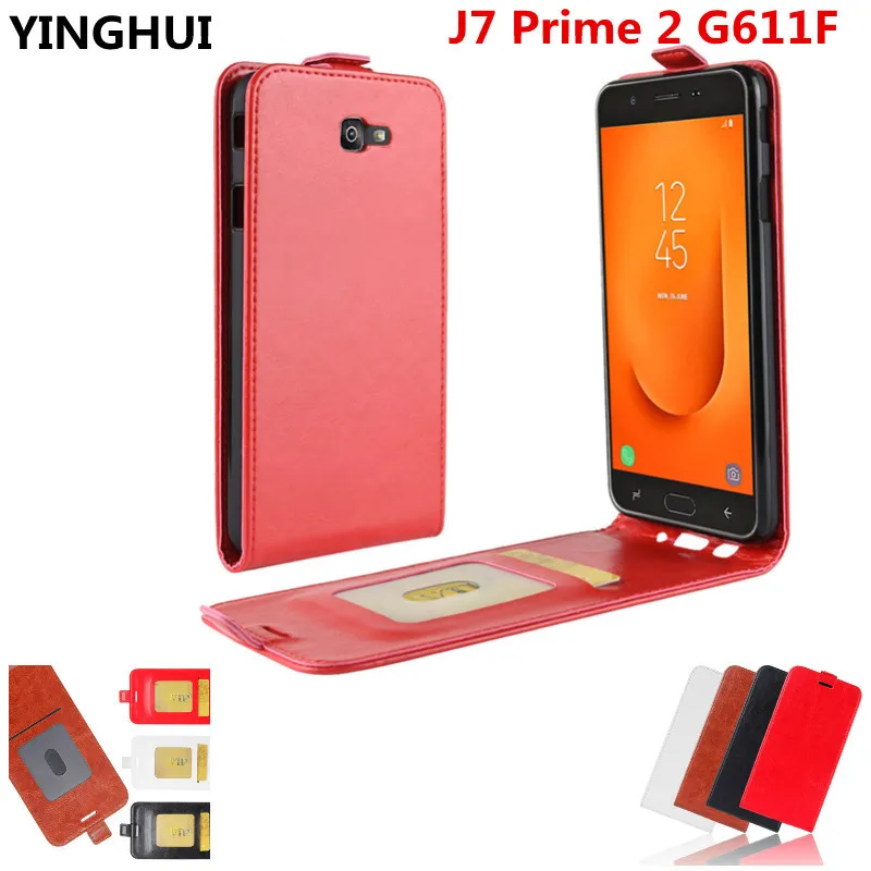 Vertical Flip Cover for Samsung Galaxy J7 Prime 2 G611F Case 5.5 inch Phone Cases PU Leather