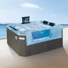 2200X1800X950 мм 4 человек плавательный бассейн гидромассажная Ванна акриловая гидромассажная серфинга мульти-человек спа NS2015