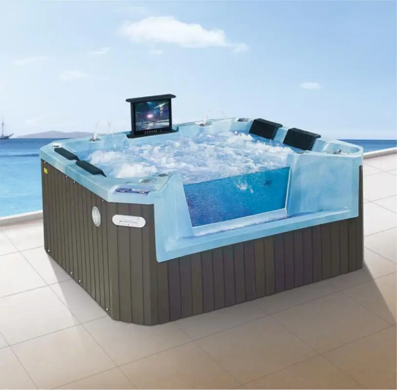 2200X1800X950mm 4 человека Плавательный Бассейн Джакузи акриловая гидромассажная Ванна
