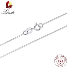 Высокое качество, цепочка из стерлингового серебра для женщин, модное цельное серебряное ожерелье с цепочкой в виде змеи, гипоаллергенные ювелирные изделия 40 см/50 см Lindo