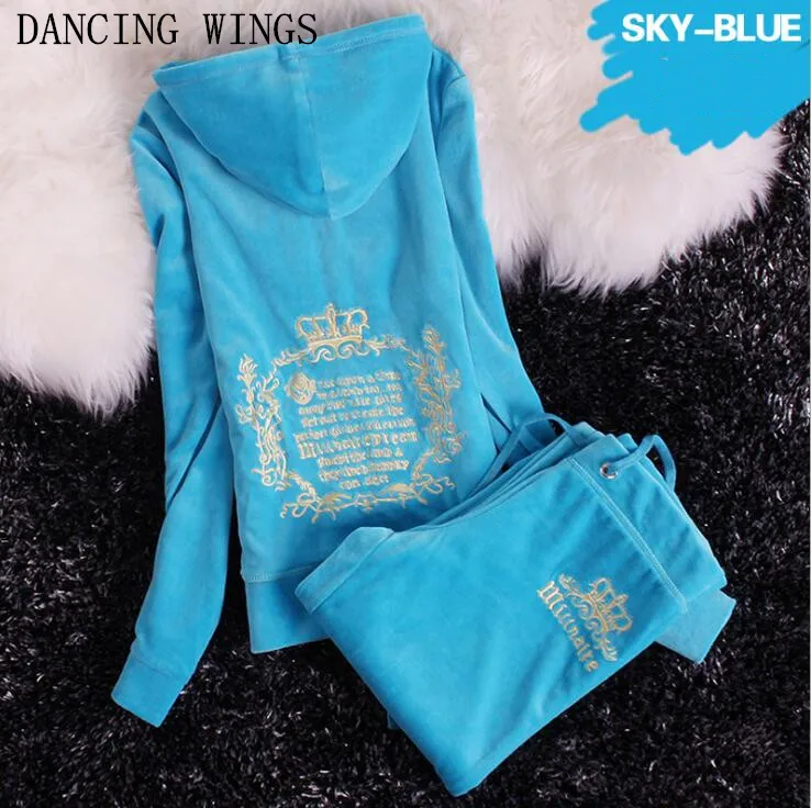 

High-end Embroidery Gold Velvet Suit Female Spring and Autumn Fashion Casual Large Size Two-piece Suit