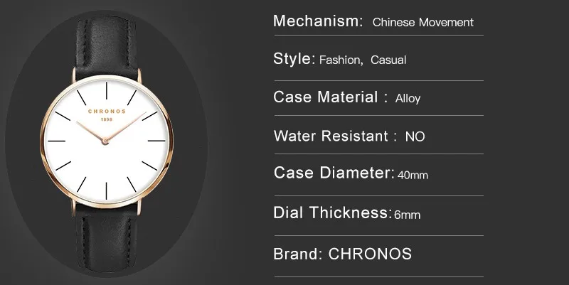 CHRONOS женское кожаное платье часы унисекс модные наручные часы женские розовые кварцевые часы тонкое белое лицо большой двухконтактный аналоговый диск