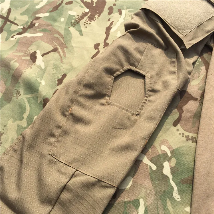 Мужская тактическая Экипировка армейская военная форма Боевая футболка с длинным рукавом карго Мультикам страйкбол Пейнтбол Militar тактическая одежда