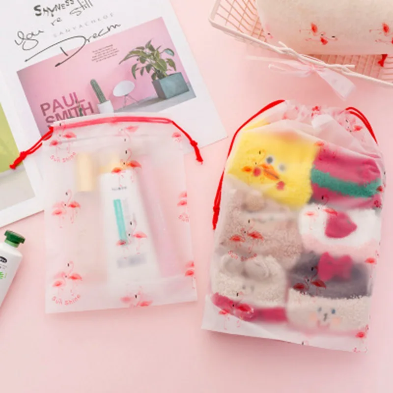 طيور النحام حقيبة مستحضرات تجميل شفافة حقيبة سفر المحمولة حقيبة التخزين أحذية مضادة للماء الملابس خزانة الملابس الداخلية والأحذية فرز