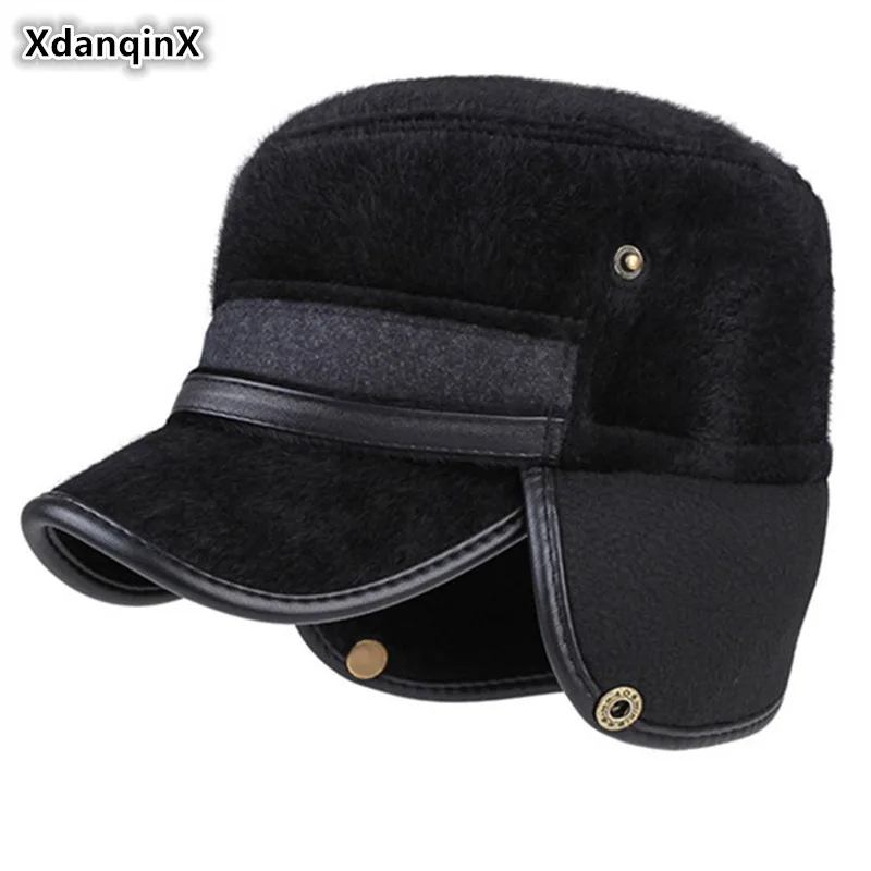 Мужские теплые наушники XdanqinX зимние плотные шапки в стиле милитари Snapback модные