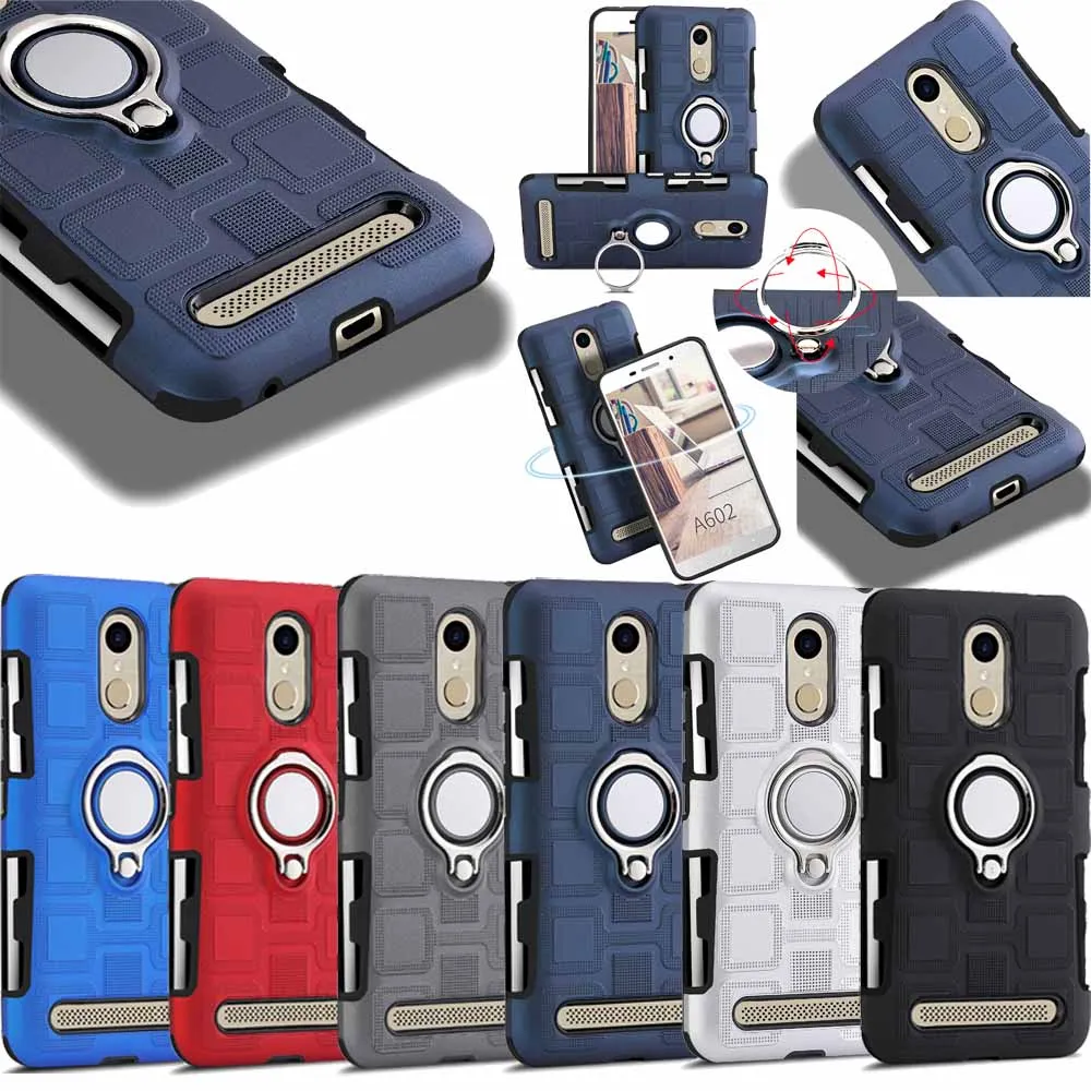 Для ZTE 602 Ice Cube рисунком двойной Слои Гибридный Панцири чехол с магнитной кольцо