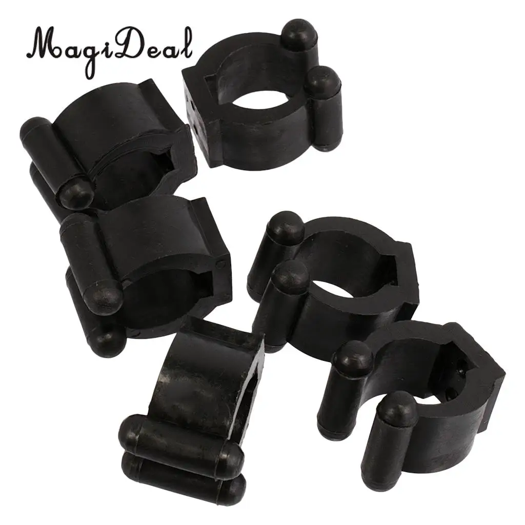 MagiDeal Professional 6Pcs/Lot Small Plastic Cue Clips Round Replacement Cue Clips for Cue Racks Indoor Funny Sport Gifts Black