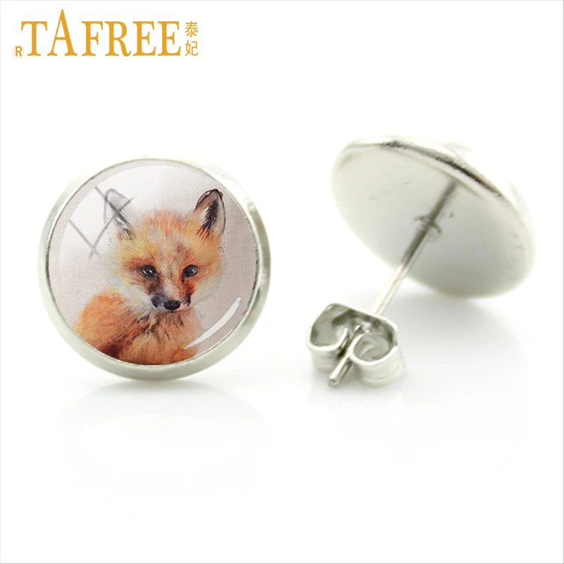 TAFREE серьги в виде лисьей морды cunning animal in nature Super cute мультфильм аниме Новые Мужчины