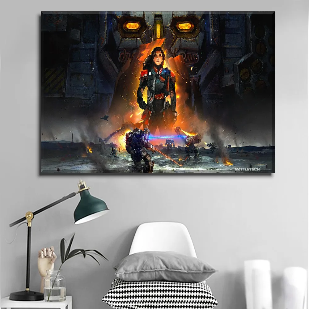 Wall Art модульные картины холст картинки HD печати Battletech игры картина 3 предмета Kamea