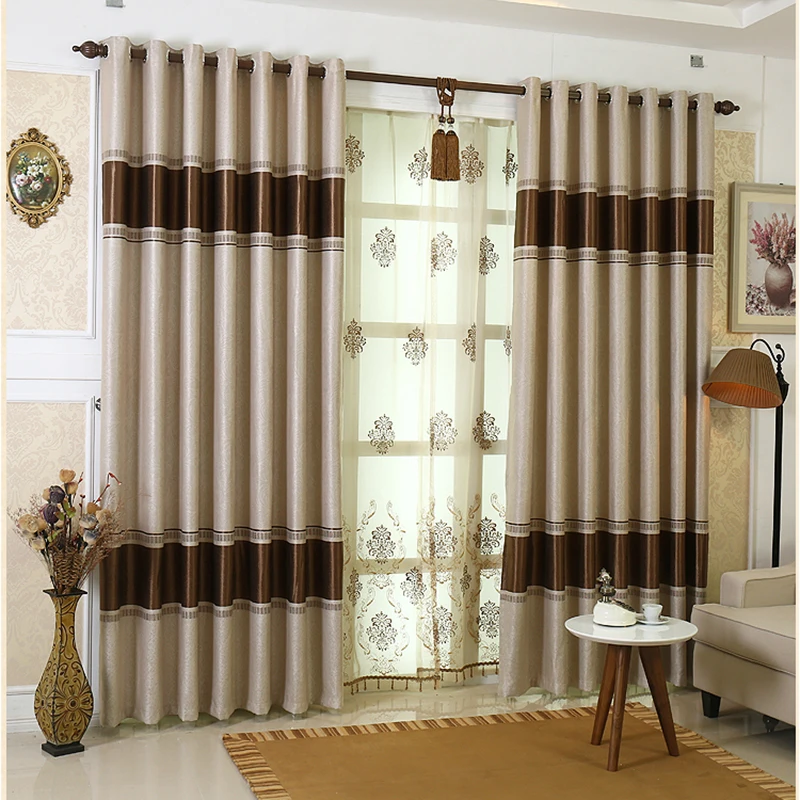 

Europe Window Blackout Curtains for Living Room Jacquard Curtains for Bedrrom Hotel Luxury Embroidered Tulle Kitchen Yarn Fabric
