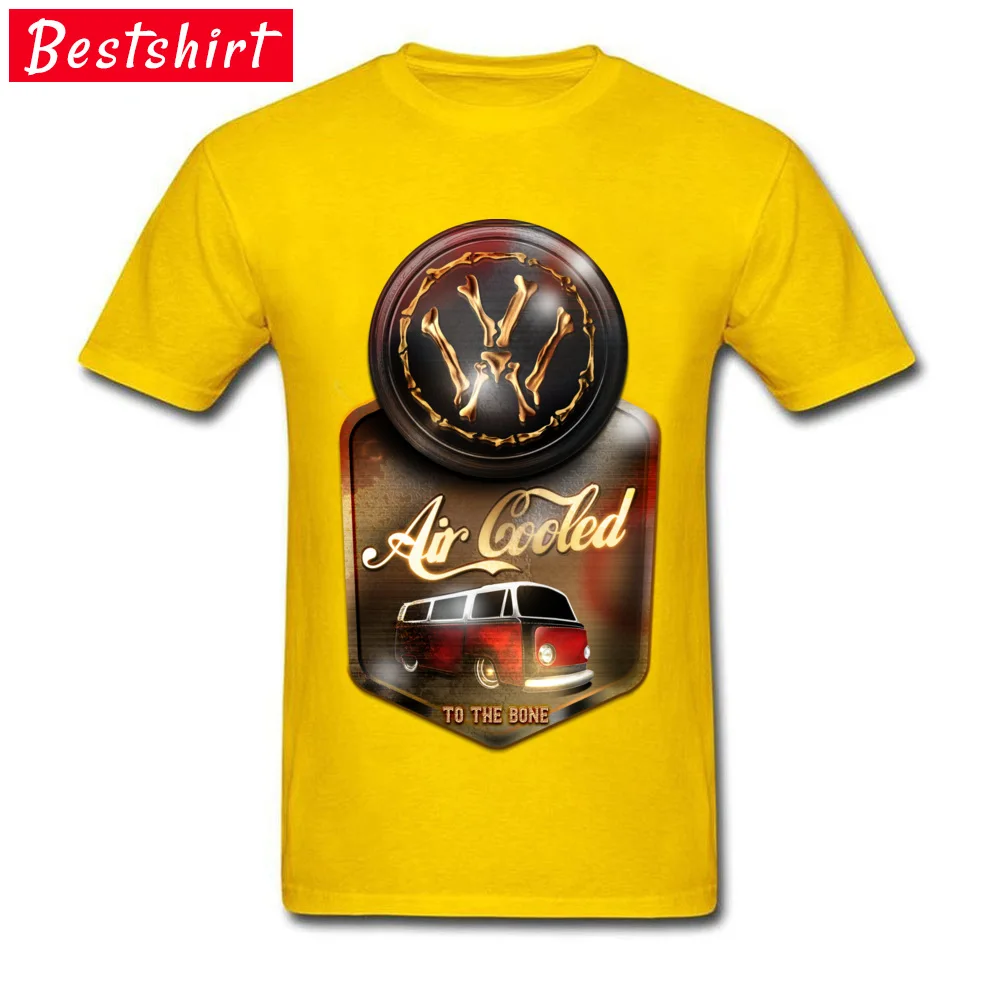 Air Cooled to the Bone Europe NEW YEAR DAY Pure Cotton O Neck Youth Tops & Tees T Shirts 2018 Newest Short Sleeve T-shirts Air Cooled to the Bone yellow